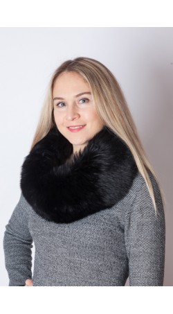 Black fox fur neck warmer